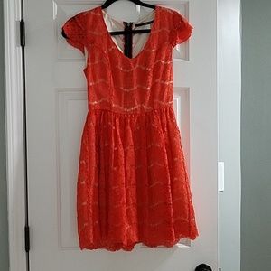 Kensie xs red lace a line dress